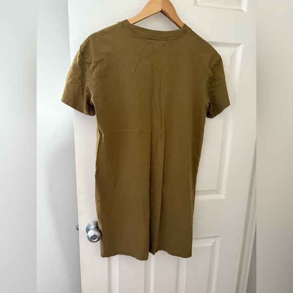 Madewell t-shirt dress Tina olive green size small cotton short sleeve - Picture 4 of 11